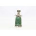 Antique Snuff Perfume Bottle Jade Sterling Silver turquoise stone cap A 248